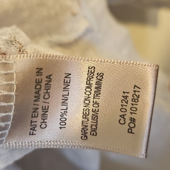 Womens Large 100% linen Graphic Tee Crew Neck Long Sleeve Shirt light blue - Picture 4 of 4